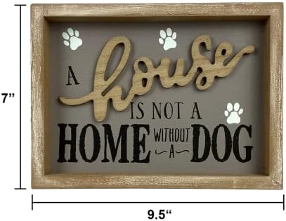 בית כלבים של Bercaso שלט כלב עיצוב הבית אמנות קיר | מבטא מסגרת עץ תלויה בית חווה חמוד הופך מתנה